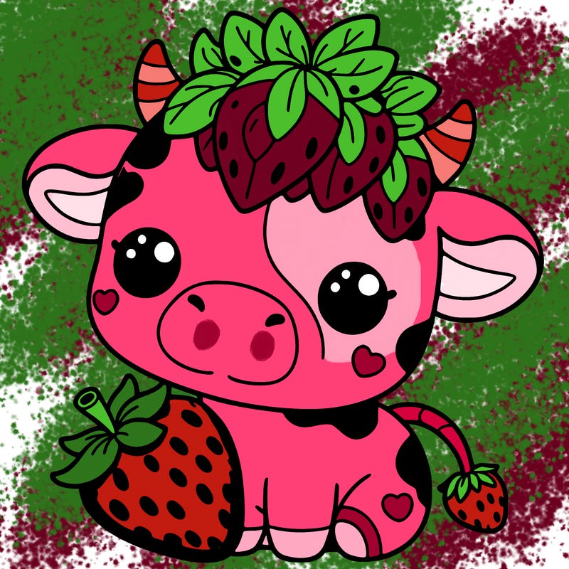 cute strawberry cow