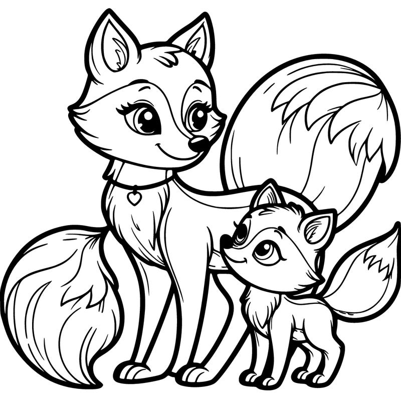 mother and daughter fox