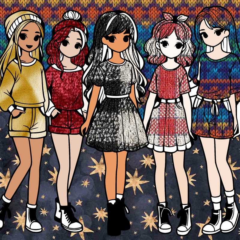 a group of five girls