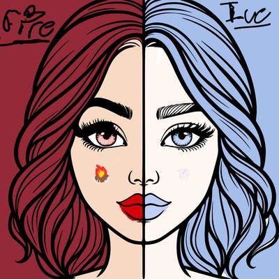 realistic girl split half