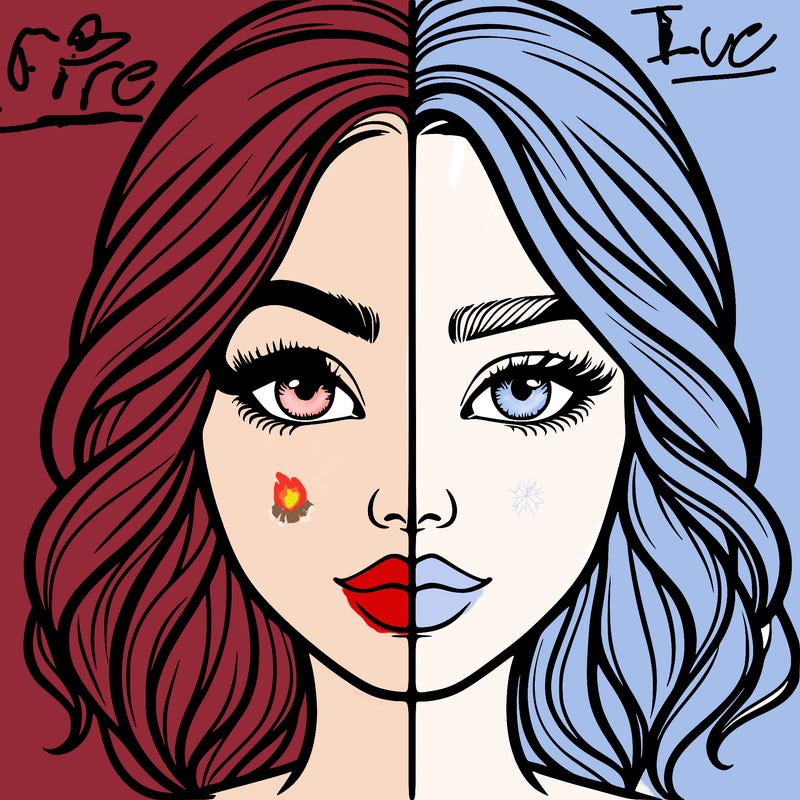 realistic girl split half