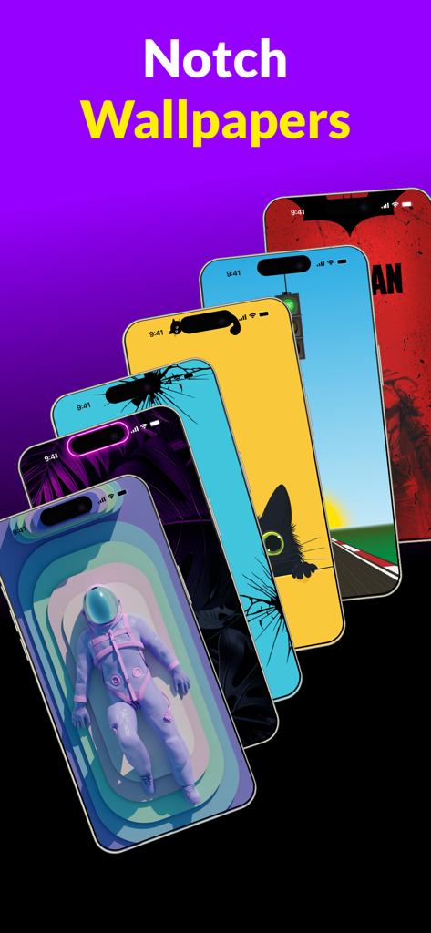 Glass Wallpapers - Lock Screen - 노치 및 Dynamic Island 영역을 맞춤 설정하도록 디자인된 다양한 창의적인 iPhone 배경화면