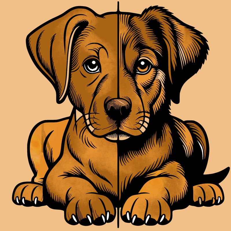 realistic dog split picture