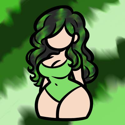 curvy woman with hair