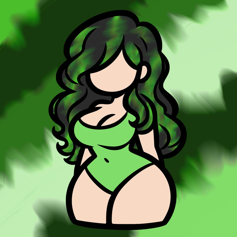 curvy woman with hair