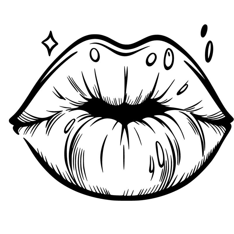 kissing lips anime