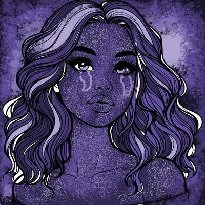 realistic girl with wavy hair and lips