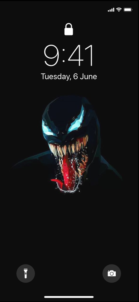 Scary venom Wallpapers Monster - 아이폰 잠금 화면에 표시된 무서운 베놈 몬스터 배경화면