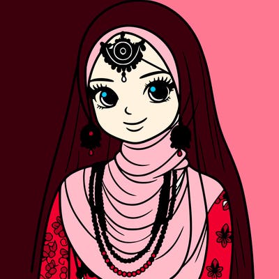 pakistani bride with hijab and necklace