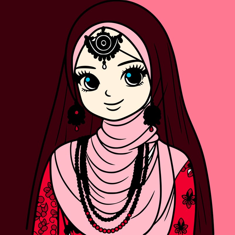 pakistani bride with hijab and necklace