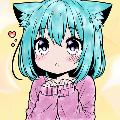 shy anime catgirl