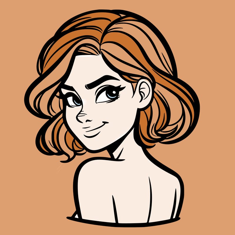 portrait of a woman looking over her shoulder smirking