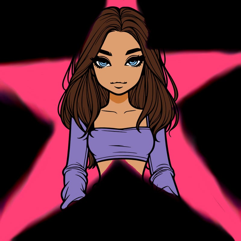 realistic girl with crop top and baggy pants