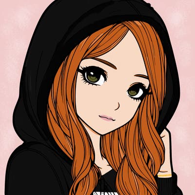 realistic adult girl with hoodie on