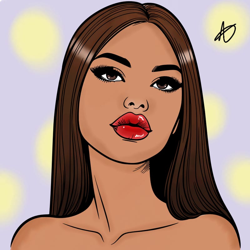 realistic woman with full lips