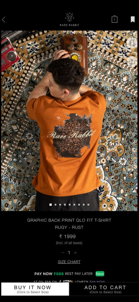 HOUSE OF RARE - Rare Rabbit graphic back print t-shirt in rust color