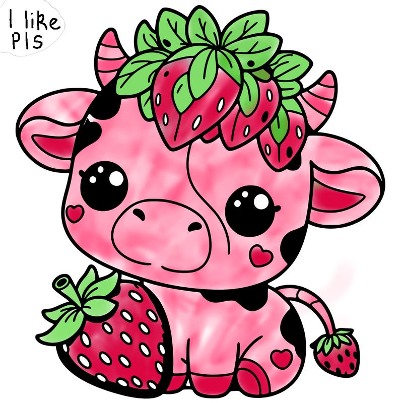 cute strawberry cow