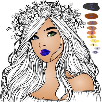 realistic girl with flower crown