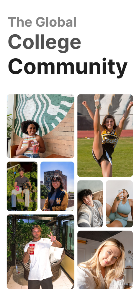 A collage of diverse college students representing the global Umatch community.