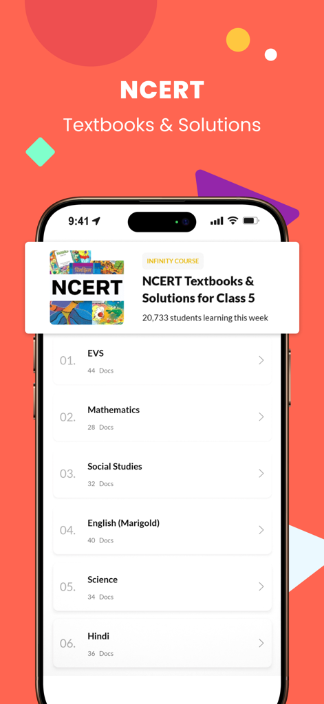Class 5 CBSE All Subjects App - Interface of Class 5 CBSE app showing NCERT textbooks and solutions for various subjects