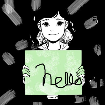 teenage girl holding blank sign