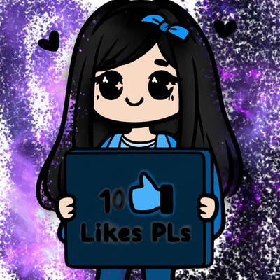 girl holding a sign saying 10 likes pls