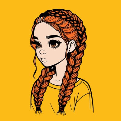 realistic girl with braids