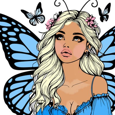 butterfly fairy realistic girl