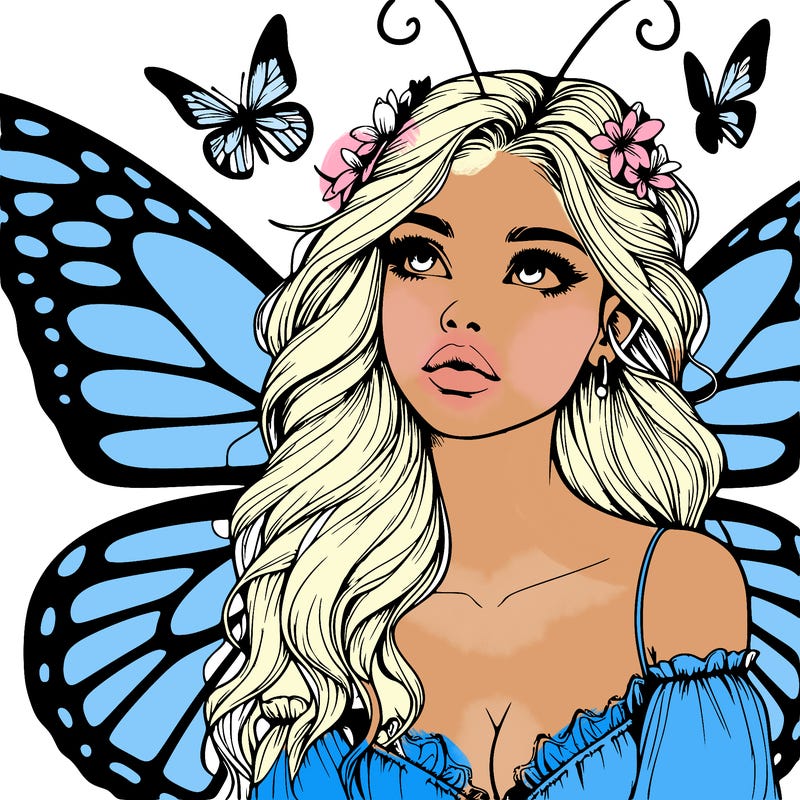 butterfly fairy realistic girl