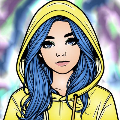 realistic girl with a hoodie