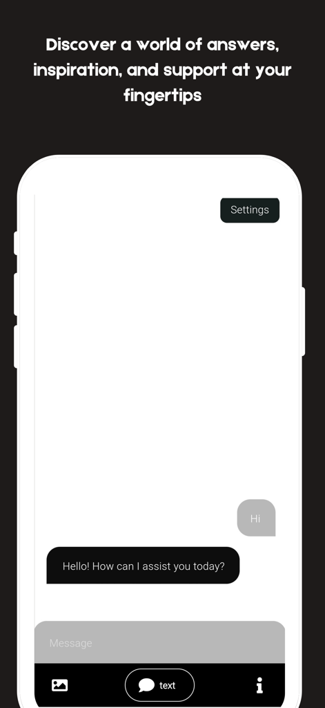 Una pantalla móvil que muestra la interfaz de chat de Gamma AI PPT para generar contenido de texto con un asistente de IA.