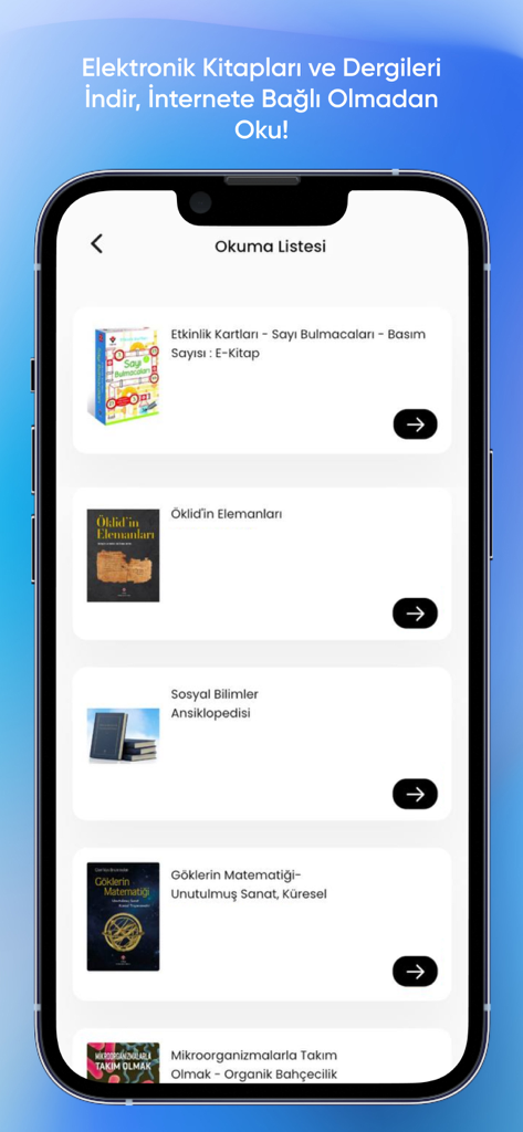 A reading list of Turkish science books and publications in the TÜBİTAK Yayınlar mobile app
