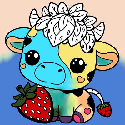 cute strawberry cow