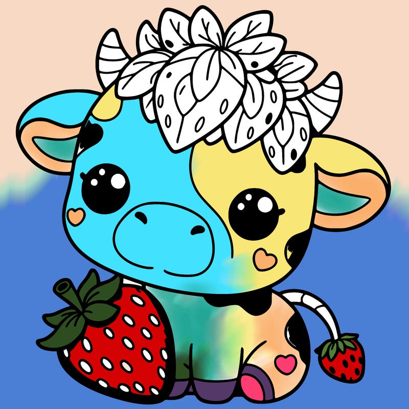 cute strawberry cow
