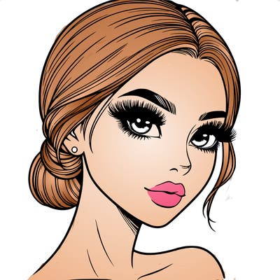 realistic girl with lashes