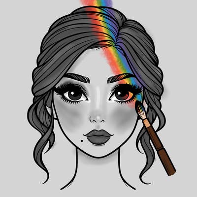 realistic person with makeup
