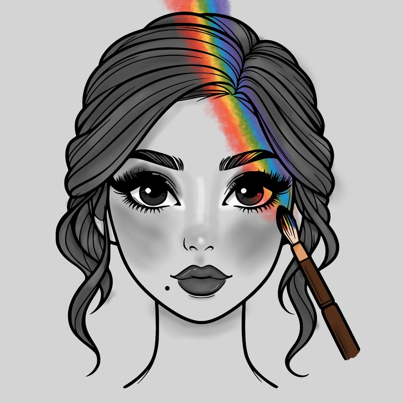 realistic person with makeup