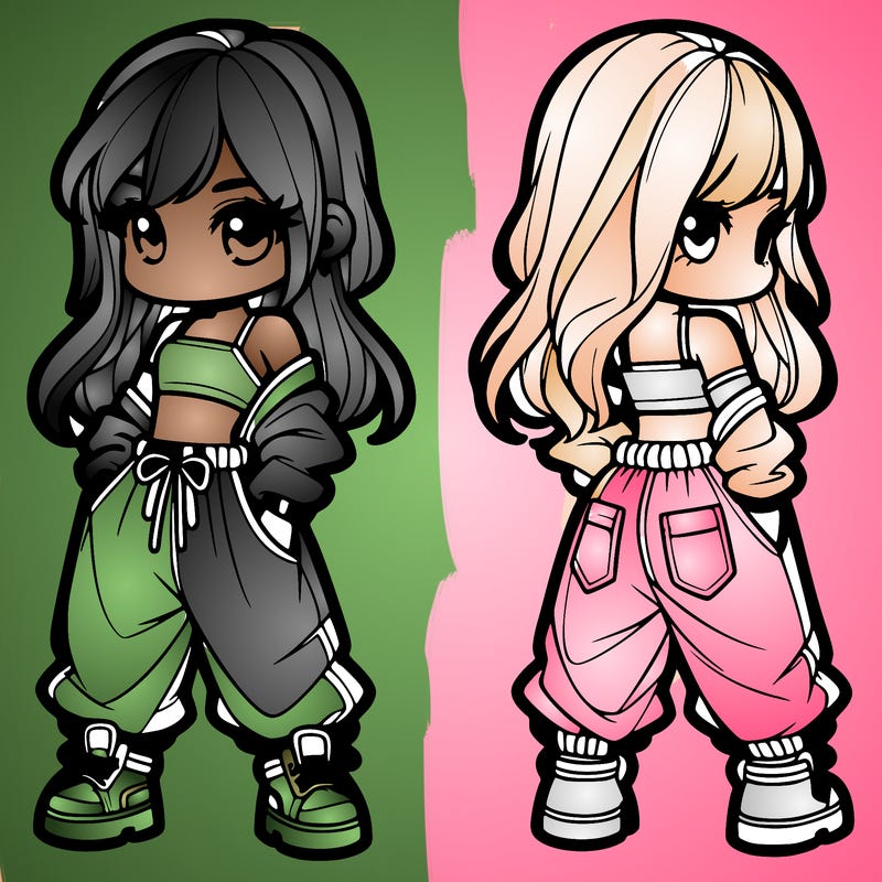 girl in crop top and baggy pants