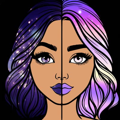 realistic girl split half