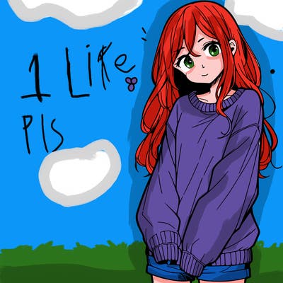 manga teen girl  in a sweater and baggy pants