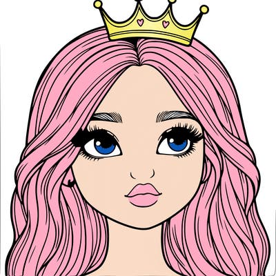 a realistic girl with a crown on