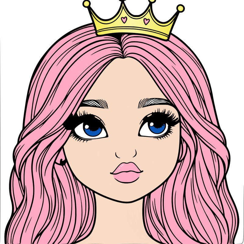 a realistic girl with a crown on