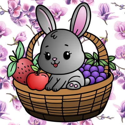 bunny in a fruit basket