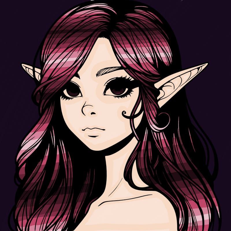 elf girl realistic dark fantasy