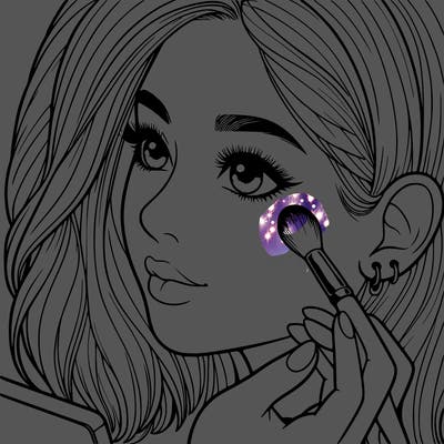 a realistic girl doing her makeup