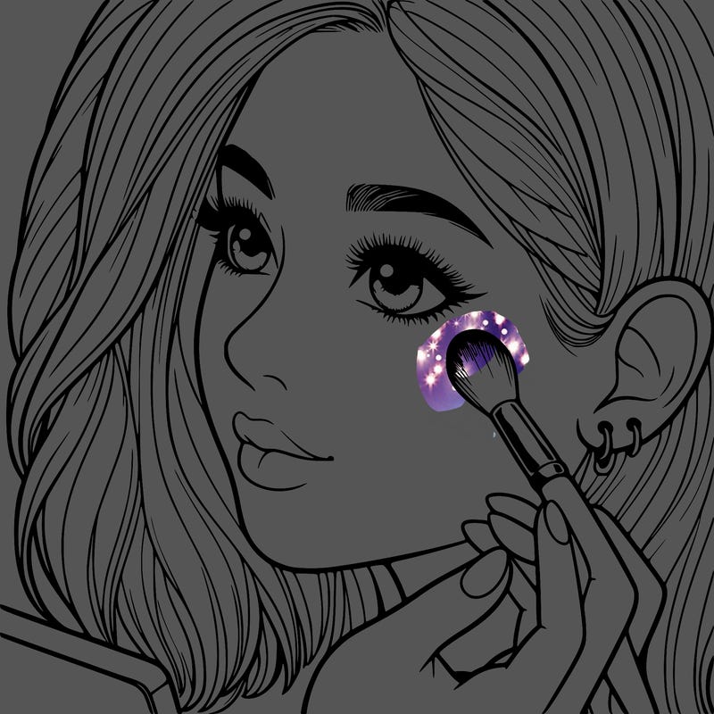 a realistic girl doing her makeup