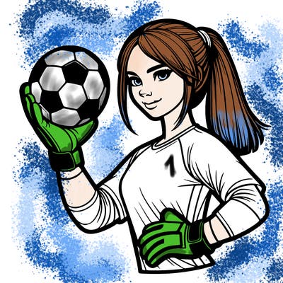 realistic girl goalkeeper soccer