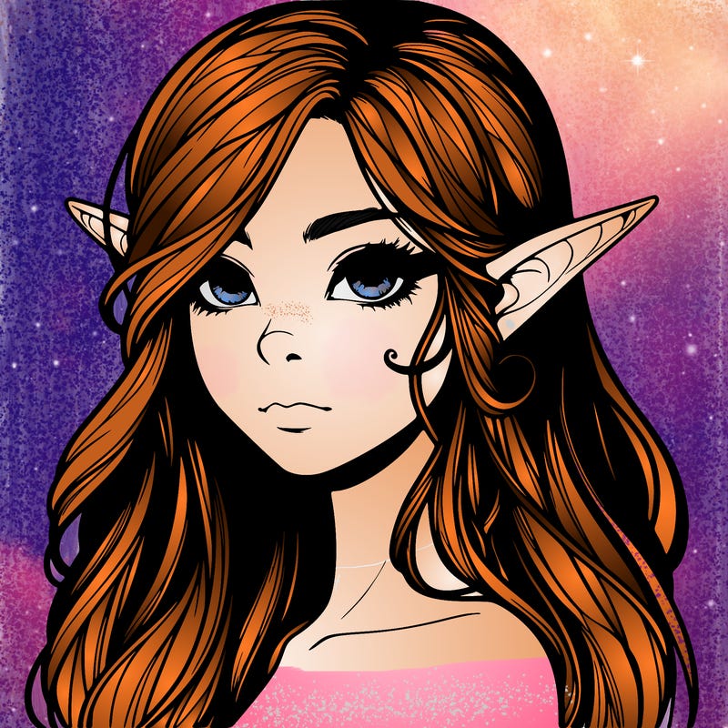 elf girl realistic dark fantasy