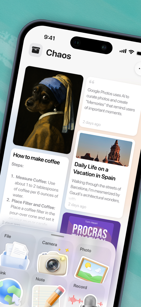 YouMind: AI Notes & Chat - Screenshot of visual content boards and capture tools in the YouMind AI app.