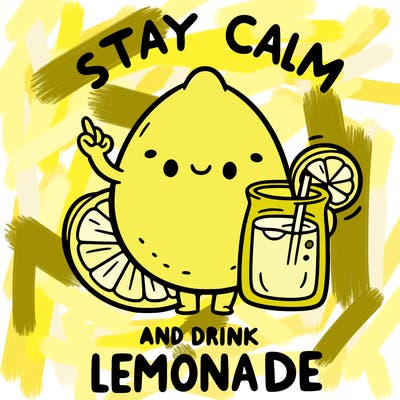 stay calm and drink lemonade